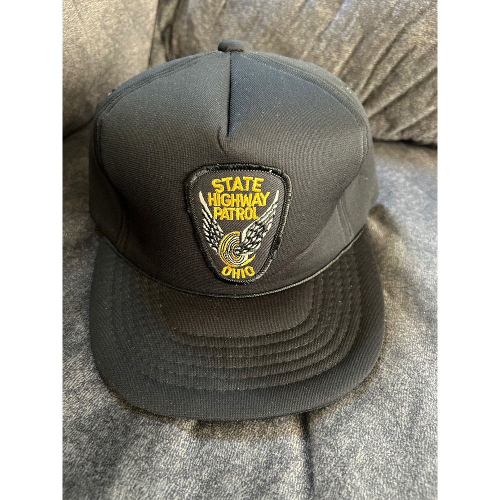 Vintage Ohio State Highway Patrol Yupoong Trucker Hat Black Snapback Cap